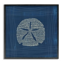 Stupell Industries Sand Dollar on Blue Coastal Painting Gray Framed Art Print Wall Art, 24 x 24