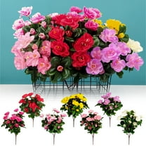 Customer Favorite,Outdoor Indoor Silk Flower Artificial Red Azalea Bush Artificial Azalea Floral Incredible Savings | Plastic,Hot Pink,MIANHT
