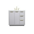 thumbnail image 3 of 36 inch single bathroom vanity in grey, 3 of 8
