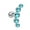 blue, variant on Crystal Gem Opal Cartilage Helix Tragus Ear Piercing Stud Earrings Body Jewelry-white