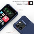 thumbnail image 4 of Slim Hard PC Case Compatible with iPhone 15 Pro, PU Leather Card Holder Back Case Kickstand Shock-absorbing Car Magnetic Case Cover Designed for iPhone 15 Pro, Blue, 4 of 7