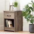 thumbnail image 3 of Bowery Hill Traditional 1-Drawer Wood Nightstand in Weathered Oak, 3 of 8