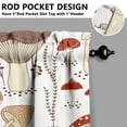 thumbnail image 5 of Kitchen Curtains 36 Inch Short - 3 Panel Set, Rod Pocket Window Curtain with Boho Vintage Mushroom Print, 100% Polyester for Farmhouse, Cafe, Kitchen, Bedroom, Easy Wash, 5 of 6