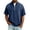 #04 Dark Blue 【Mix & Match: Choose Your Favorites】, variant on Men's Cotton Casual Short Sleeve Top, Summer Fashion Stand Up Collar Shirt Washed Worn Zipper Henley Lightweight Streetwear Soft T-Shirt for Beach Vacation | Zenithor,Purple 2XL