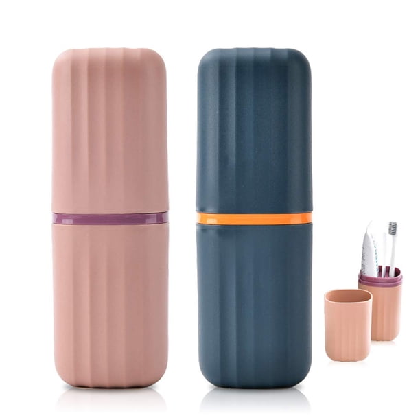Rawiri 2 unidades 3 en 1 estuche portátil de plástico para cepillos de dientes de viaje, soporte multifunción para estuche de viaje para pasta de dientes, para viajes, negocios, hogar, camping,