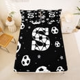 thumbnail image 5 of Erosebridal Initial Alphabet S Bed Sheets,Ball Sport Games Theme Kids King Sheets For Football Boys 4-Piece, 5 of 6
