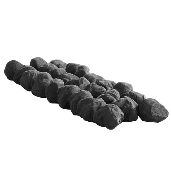 KFFKFF Lava Rocks, 1.2-2.0 inch 25 Pcs Fire Stones for Fire Pit, Durable and Reusable Stones for Indoor and Outdoor Use, Decorative Rocks for Propane/Gas Fireplace, Stove, Patio, and Camping