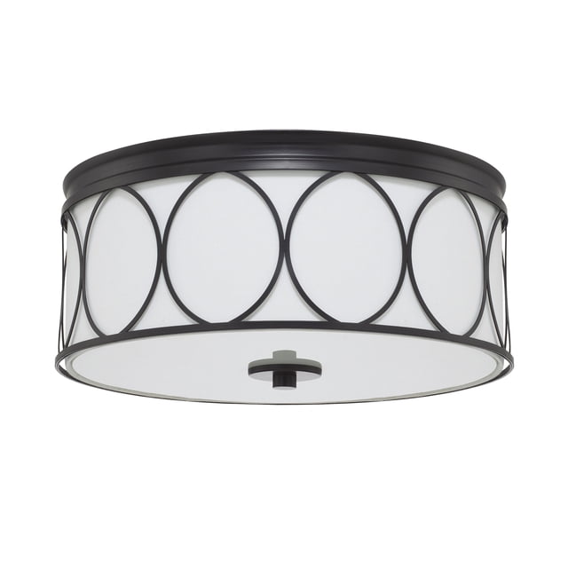 Capital Lighting 225131MB-683 Rylann - Three Light Flush Mount, Matte Black Finish with White Glass