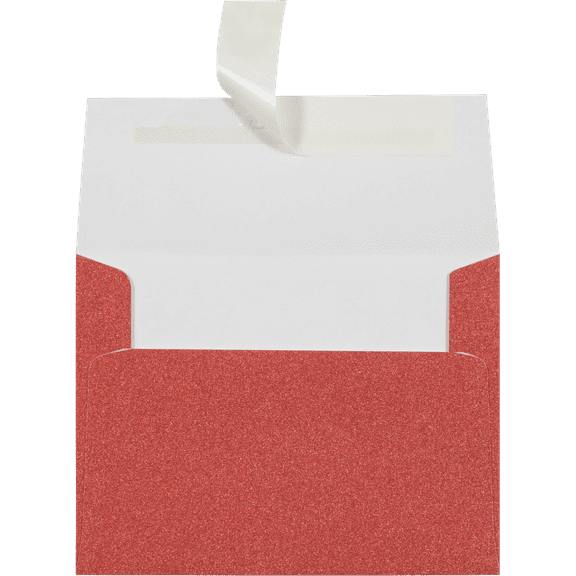 LUXPaper A2 Peel & Press Invitation Envelopes, 4 3/8 x 5 3/4, 90 lb. Holiday Red Sparkle, 500 Pack