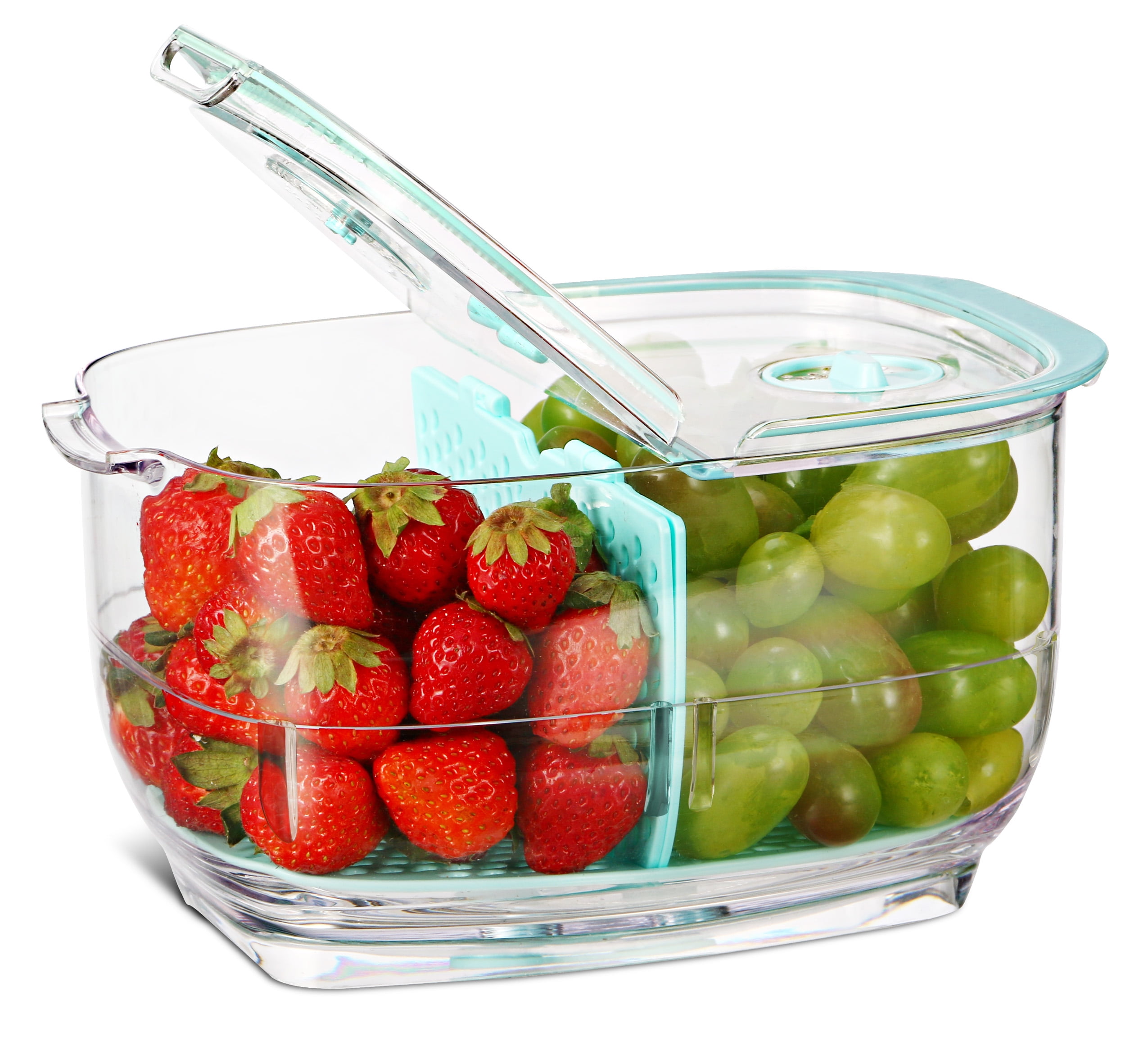 Felli Fresh Produce Keeper Container with Removable Drainage Valve, 3 Count
