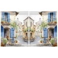 thumbnail image 2 of Flowers Painting Houses Kitchen Curtains Half Tier Curtain 2 Rod Pockets Bathroom Bedroom Cupborad Living Room 27"x36", 2 of 8