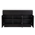 thumbnail image 3 of Benjara BM309473 58 in. Jerry Faux Marble Top Sideboard Buffet Console, Black & White, 3 of 5