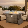thumbnail image 3 of Homrest 50,000 BTU Auto-Ignition Gas Fire Table, 44in Propane Fire Pit Table with Aluminum Table Top, Dark Gray, 3 of 8