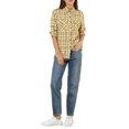 thumbnail image 3 of MODA NOVA Junior's Check Roll Up Sleeves Flap Pockets Brushed Shirt Brown XL, 3 of 6