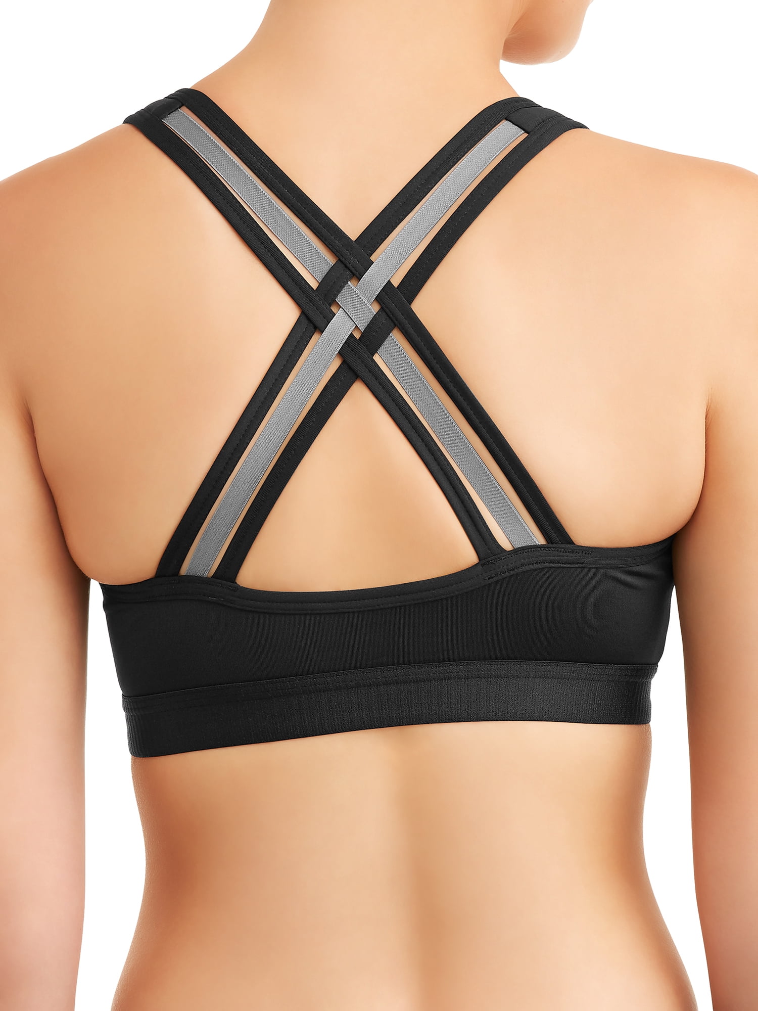 Avia Strappy Sports Bra for Women, Medium Support , S-3XL, 2-Pack