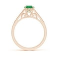 thumbnail image 2 of Angara Natural 1.1 Ct. Emerald with Diamond Vintage Inspired Ring in 14K Rose Gold for Women (Ring Size: 11.5), 2 of 11