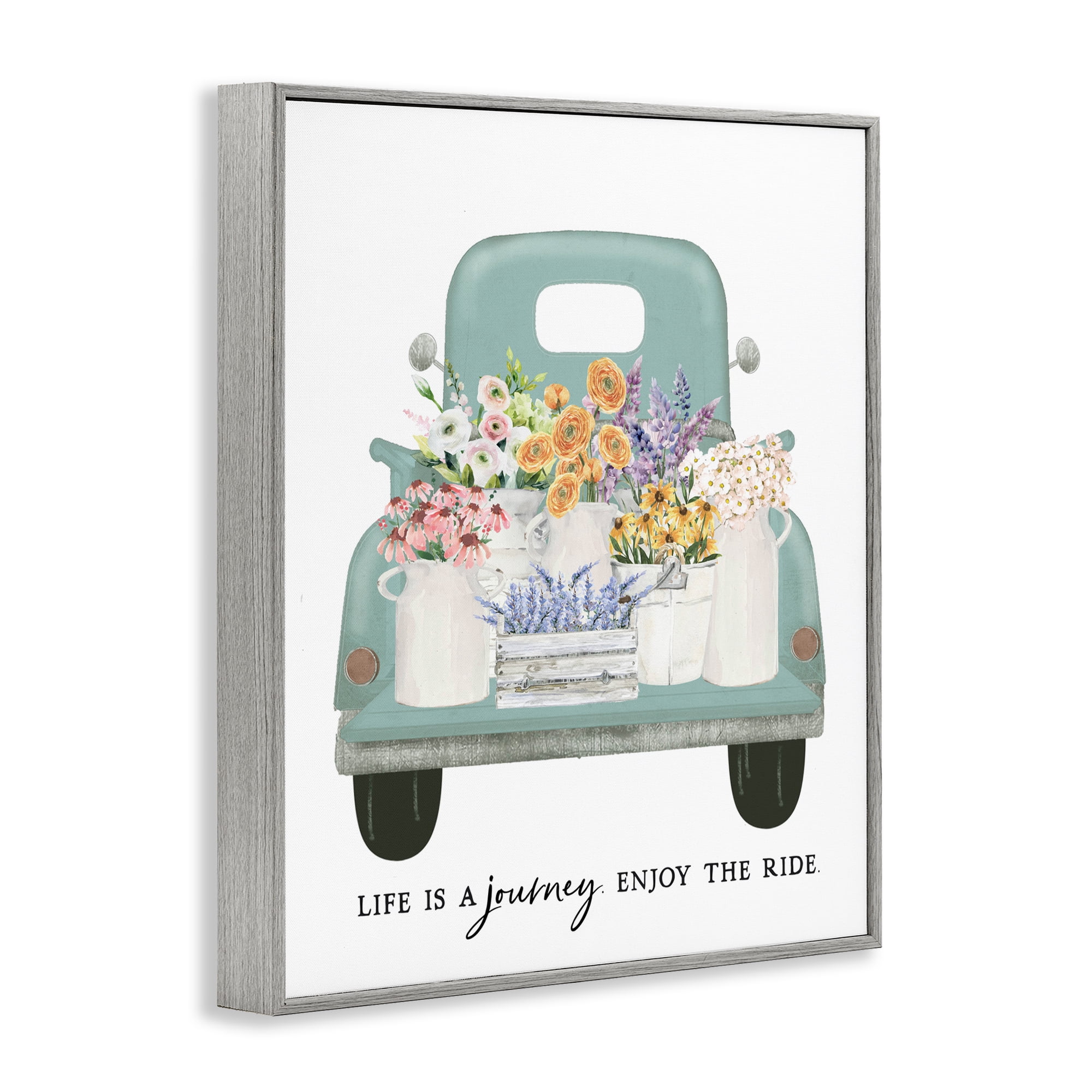 Enjoy The Ride Truck Gray Framed Giclee Art, design by Lettered and Lined