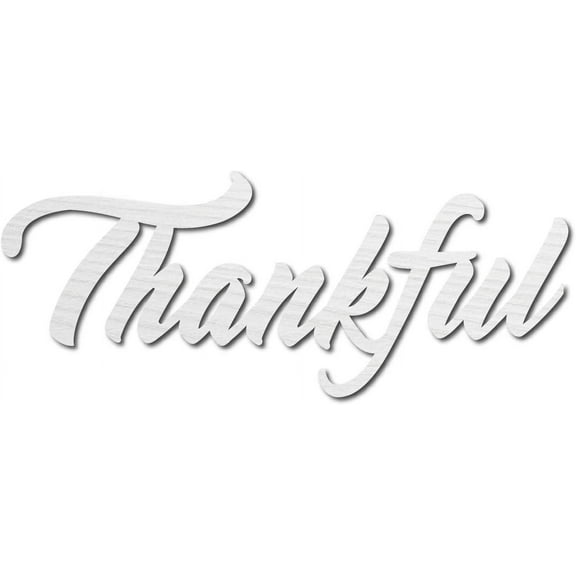 Thankful Wood Sign Wall Decor Art Cutout Laser Cut Unfinished Letters Word Decorative DIY for Home Apartment Kitchen Front Door Party Farmhouse Porch Decoration