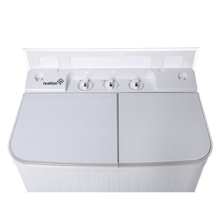 Ivation Small Compact Portable Washing Machine – Twin Tub Washer & Spin