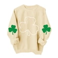 thumbnail image 1 of Suéteres de Manga Larga de Mujer con Cuello Redondo Impreso Suelto Casual para la Fiesta Del Día de San Patricio Y el Uso Diario, 1 of 6