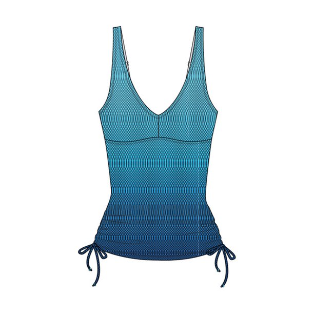 TYR Tyr VNeck Tankini Top Swimsuit Turquoise Size 8