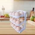 thumbnail image 1 of Organizador de soporte de huevo de huevo colaborador de 3 capas Hold 24 Huevos Caja de almacenamiento de estribos para el refrigerador de cocina de la, 1 of 8