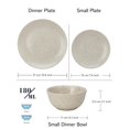 thumbnail image 3 of Handmade Ceramic Solid Dinner Set Of 18, Ivory White | 6 Dinner Plates, 10.6 Inch Each+ 6 Small Plates, 7.4 Inch Each + 6 Small Dinner Bowls, 180ml Each | Microwave & Dishwasher Safe, 3 of 5