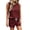 Wine, variant on yillto 2 Piece Sets for Women Summer Lounge Shorts Set Crew Neck Tank Tops Matching Sweatsuit with Pocket