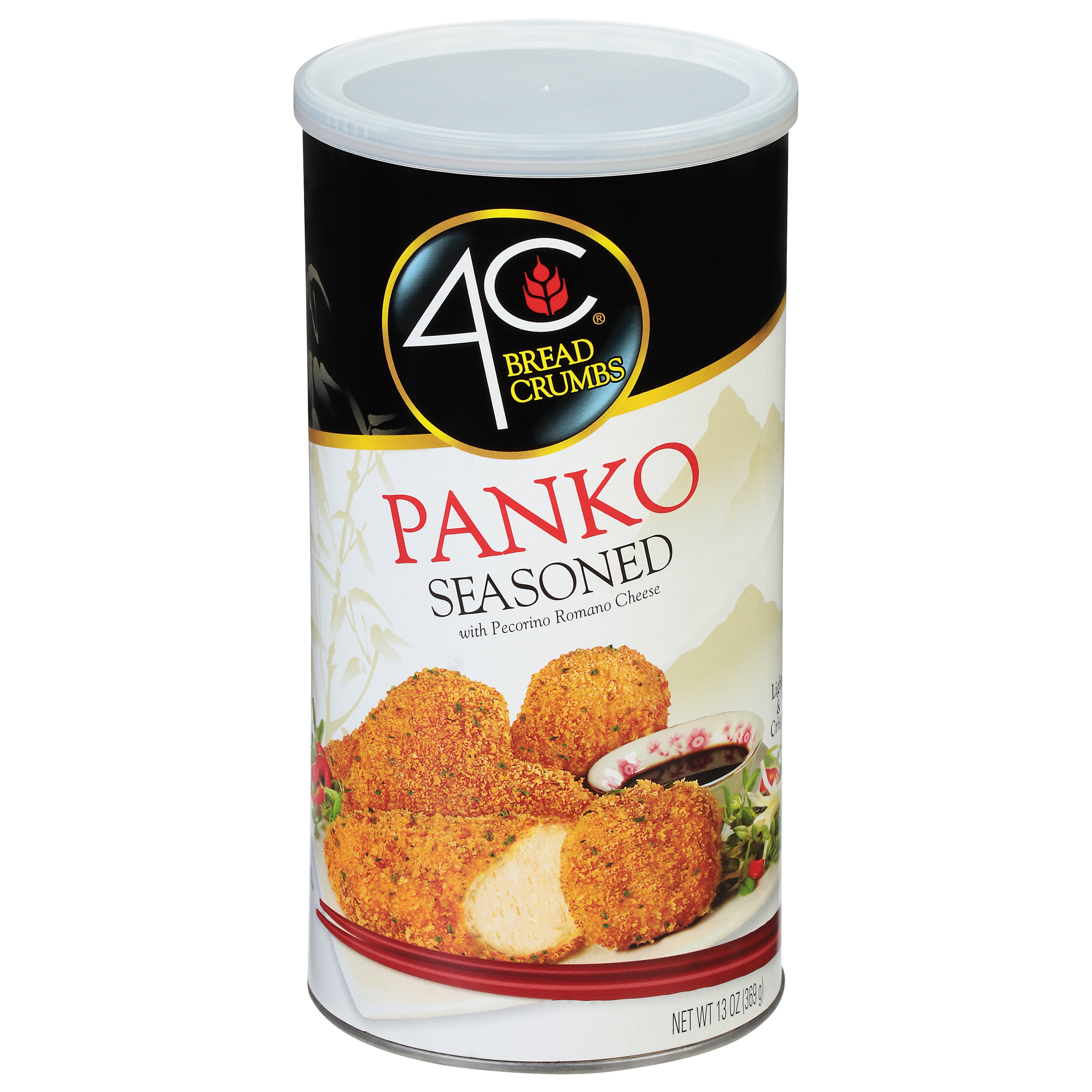 4C Japanese Style Panko Bread Crumbs, Seasoned, 13 oz Canister, 13