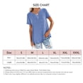 thumbnail image 5 of Camisa De Mujer, Manga Corta Mujer Casual Top Color Puro Lavar A Máquina Para Ir De Compras ANGGREK Azul XXXL, 5 of 5