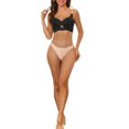 thumbnail image 2 of INSPIRAR CHIC Bralette de Encaje para Mujeres Cobertura Completa Espalda Alta Tirantes Anchos Sujetador Acolchado D 40 Negro, 2 of 5