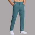 thumbnail image 2 of OOOUM Stretch Golf Pants for Men High Waisted Straight Leg Dress pants with Pockets Slim Fit Casual Work pants Dark Green XL, 2 of 6