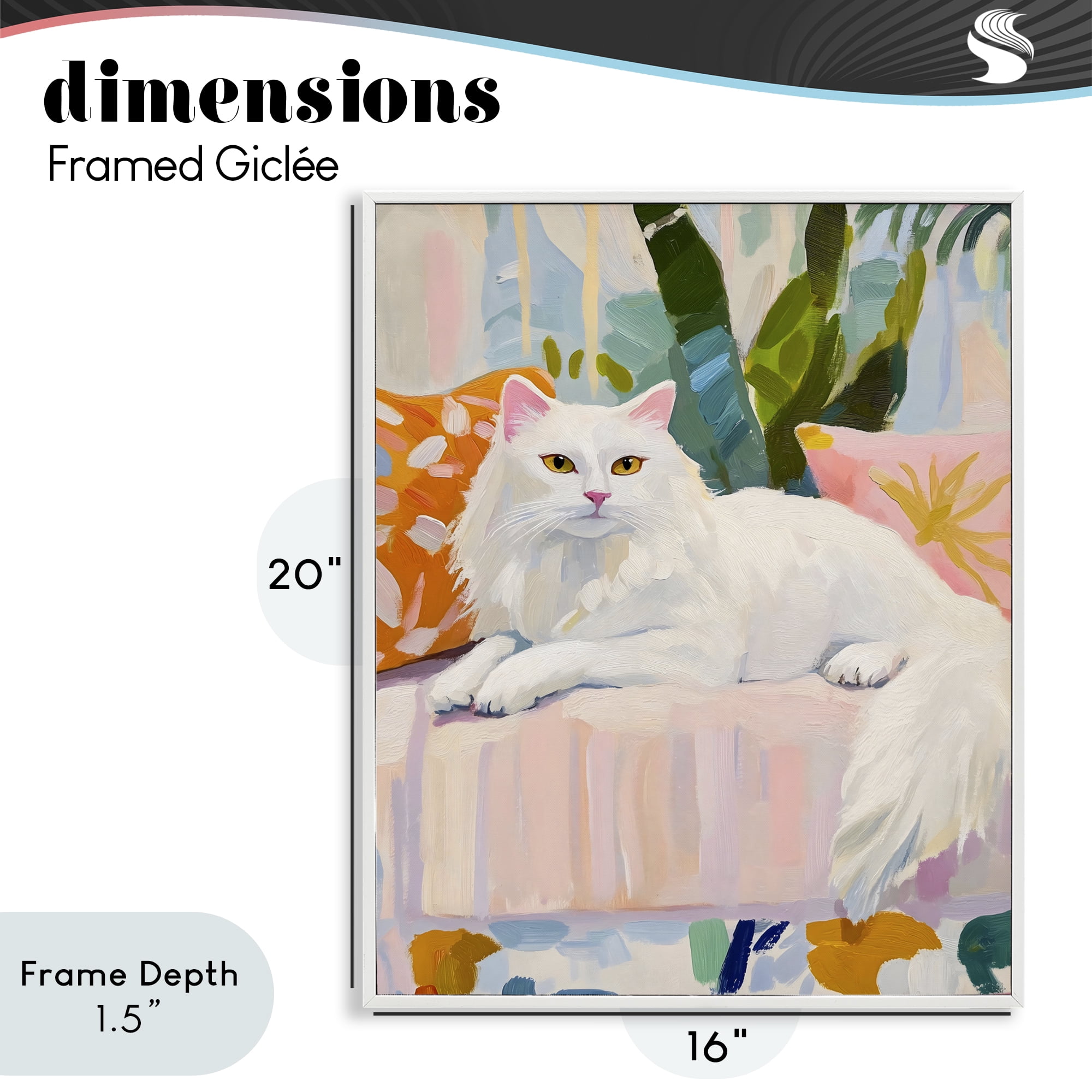 Stupell Industries Fancy Cat on Pastel Sofa White Framed Giclee Art, design by The Prints Vibe