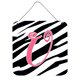 thumbnail image 1 of "Treasures Letter U Initial Zebra Stripe and Pink Wall or Door Hanging Prints, 6 x 6", multicolor Caroline's Treasures CJ1037-UDS66, 1 of 1