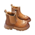 thumbnail image 1 of PEASKJP Girls Booties Side Zipper Non Slip Sneaker Boots, Khaki 24, 1 of 5
