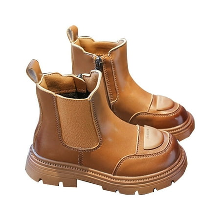 

Boots for Girls Kids Winter Classic Boots Fuzzy Fashion Ankle Boots Toddler Boots Khaki 4.5-5 Years