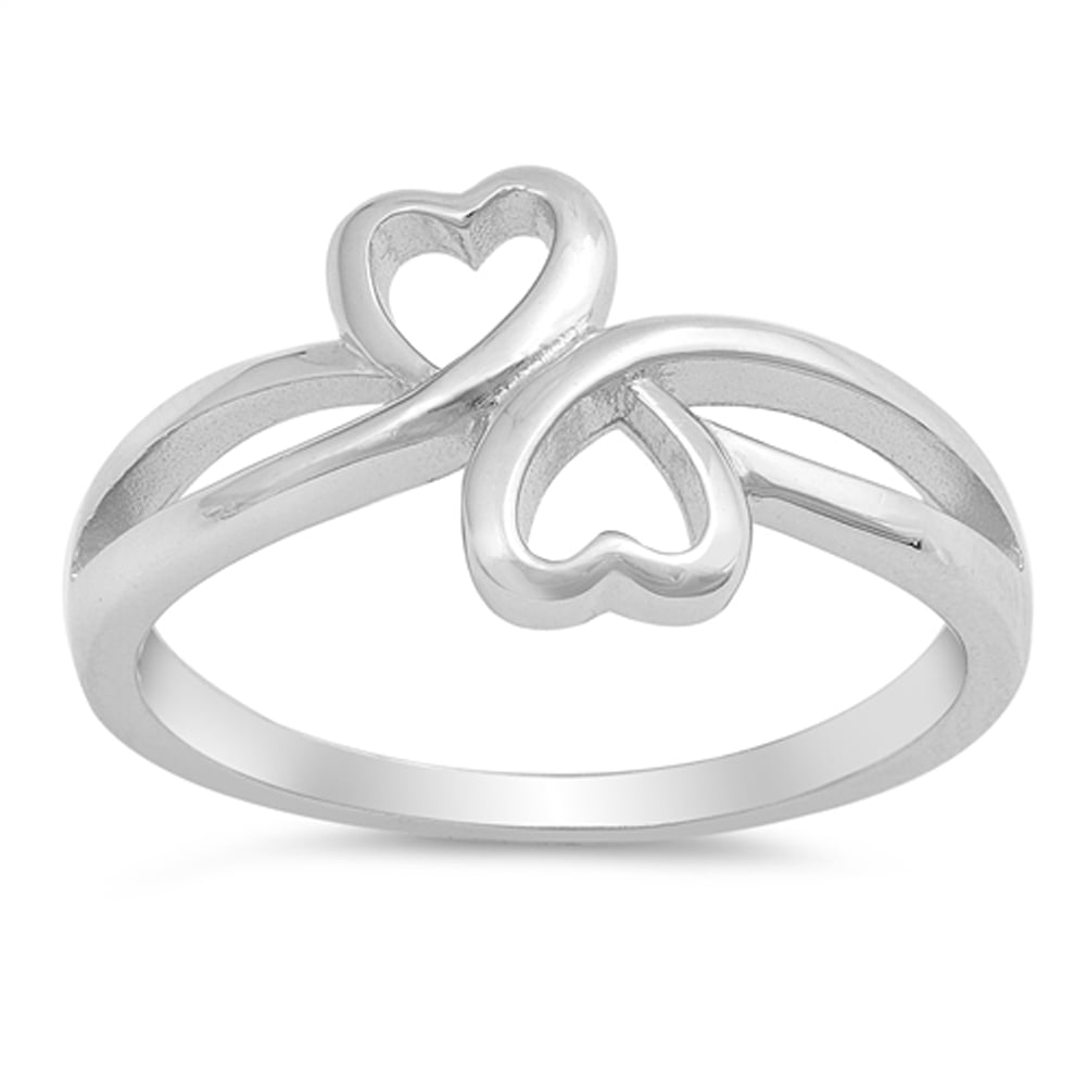 Infinity Heart Friendship Promise Ring .925 Sterling Silver Band ...