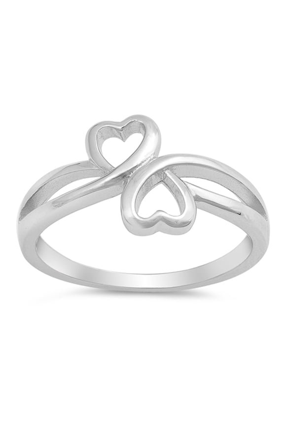 Infinity Heart Friendship Promise Ring .925 Sterling Silver Band Jewelry Female Male Unisex Size 9