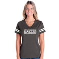 thumbnail image 1 of Womens Soccer Balls Football V-Neck T-Shirt, 1 of 5