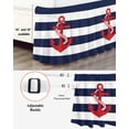 thumbnail image 3 of Nautical Anchor Bed Skirt California King Size 18" Drop Coastal Navy Blue Stripe Ruffled Wrap Around Bed Skirts Adjustable Elastic Bedskirt Dust Ruffle for California King Size Bed, 3 of 7