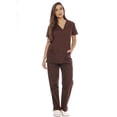 thumbnail image 1 of Estbridge Ensembles de Sarraus pour Femmes à Six Poches Sarraus Médicaux (Col en V avec Pantalon Cargo), 1 of 5