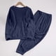 thumbnail image 1 of Conjunto de pijama de terciopelo grueso y cálido para mujer, de color liso y holgado, con pantalones de poliéster para invierno., 1 of 6