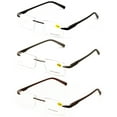 thumbnail image 2 of 3 Pairs Lightweight Men Women Rimless Comfortable Reading Glasses with Spring Hinge - Clear Lens Reader +2.75, 2 of 3