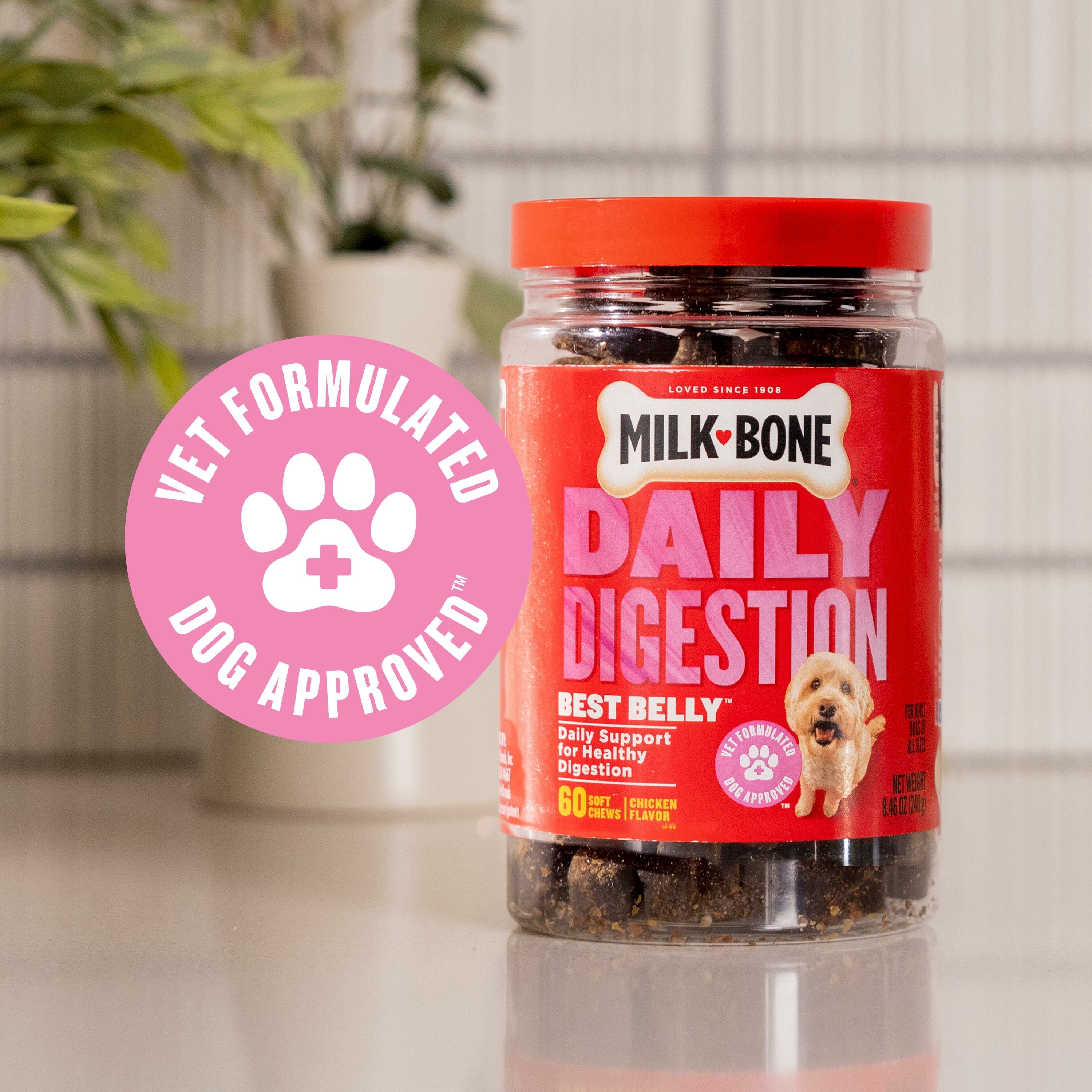 Milk-Bone Daily Digestion Dog Supplements, Deliciously Soft Dog Chews, 60 ct.