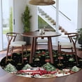 thumbnail image 3 of Round Rug 7Ft Washable Non-Slip, Black Christmas Circle Area Rugs for Living Room Bedroom, Xmas Snowman Truck Snowflake Tree Balls Indoor Floor Mats Carpet Runner for Home Decor Aesthetic, 3 of 8