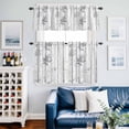 thumbnail image 2 of Gray Forest Kitchen Curtains Valances and Tiers Set of 3 Watercolor Vintage Branches Leaf Botanical Country Tier Curtains and Valance with Rod Pocket for Small Windows, 27.5"x36", 2 of 9