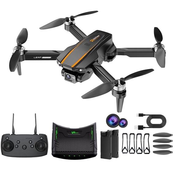 Drone with 4K Camera VR, FPV Drone Quadcopter with Brushless Motor, Headless Mode, Optical Flow, Altitude Hold, Foldable Mini Drone for Adults/Kids, Black