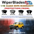 thumbnail image 2 of 2003 Nissan Xterra Beam Wiper Blades Wipers w/1yr Warranty (Set of 2) (WiperBladesUSA), 2 of 5