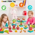 thumbnail image 2 of Toddler Toys for Ages 2-4, Stacking Building Toys Blocks Kids Sensory Toys for Toddlers, Preschool Learning Activities Stem Educational Pyramid Gifts for Boys Girls 15 PCS, 2 of 4