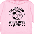 thumbnail image 3 of Inktastic Just a Girl Who Loves Soccer Toddler Hoodie, 3 of 4